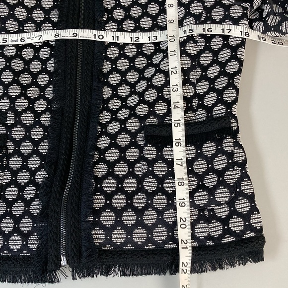 Karl Lagerfeld Black & White Fringed Short Jacket - Picture 10 of 13